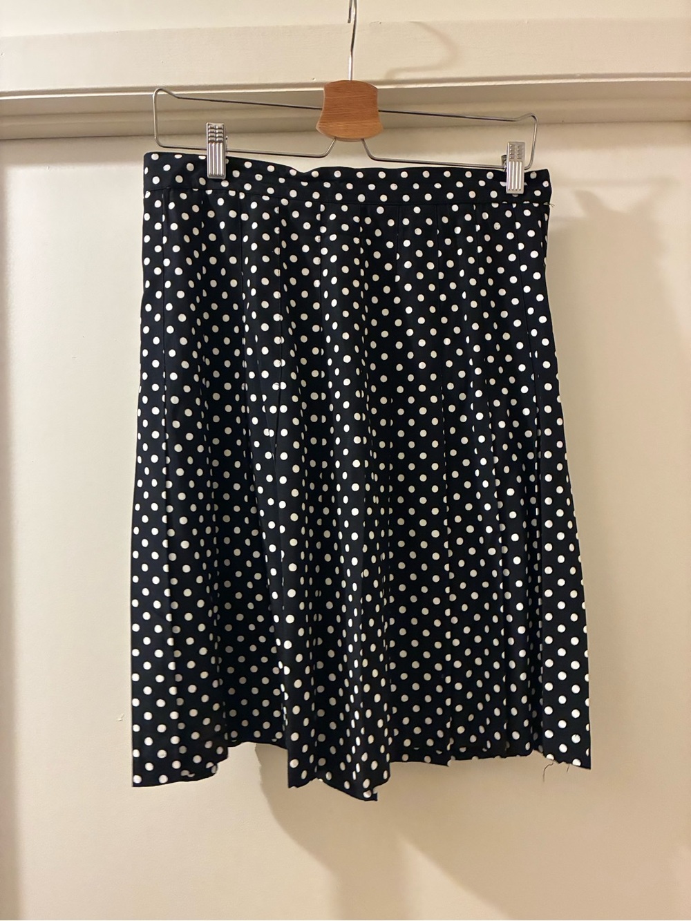Vintage Black & White Polka Dot A-Line Pleated Skirt - Classic Women's Skirt